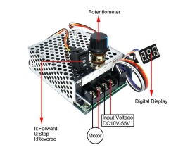 Stepless Motor Governor 60A 15KHz 0-100% PWM DC Motor Forward Reverse Controller 12V 24V 36V 48V